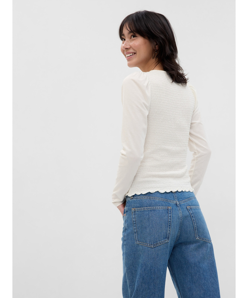 トップス GAP GAP（ギャップ）の「スモッキングギャザー フロントボタン