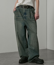 Alfred Alex（アルフレッドアレックス）の「【Alfred Alex】Vintage Wide Tapered Denim ヴィンテージメイク ワイドデニムパンツ（デニムパンツ）」