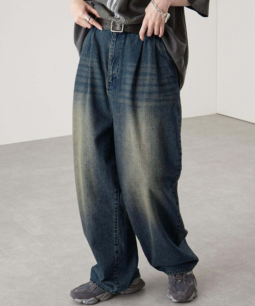 セール】【Alfred Alex】ケミカル ヴィンテージ メイク タック ワイド  