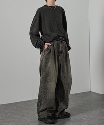 Alfred Alex（アルフレッドアレックス）の「【Alfred Alex】Vintage Wide Tapered Denim ヴィンテージメイク ワイドデニムパンツ（デニムパンツ）」