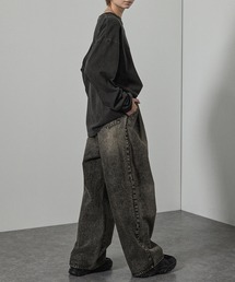 Alfred Alex（アルフレッドアレックス）の「【Alfred Alex】Vintage Wide Tapered Denim ヴィンテージメイク ワイドデニムパンツ（デニムパンツ）」