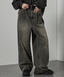 Alfred Alex（アルフレッドアレックス）の「【Alfred Alex】Vintage Wide Tapered Denim ヴィンテージメイク ワイドデニムパンツ（デニムパンツ）」