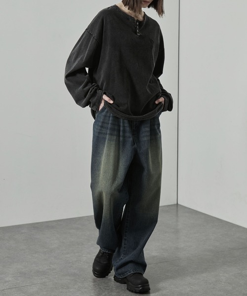セール】【Alfred Alex】Vintage Wide Tapered Denim/ヴィンテージ