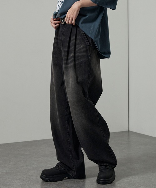 セール】【Alfred Alex】Vintage Wide Tapered Denim/ヴィンテージ