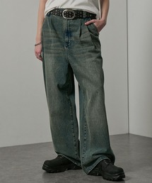 Alfred Alex（アルフレッドアレックス）の「【Alfred Alex】Vintage Wide Tapered Denim ヴィンテージメイク ワイドデニムパンツ（デニムパンツ）」