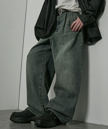 Alfred Alex（アルフレッドアレックス）の「【Alfred Alex】Vintage Wide Tapered Denim/ヴィンテージメイク ワイドデニムパンツ（デニムパンツ）」