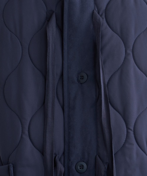 CIAOPANIC TYPY（チャオパニックティピー）の「コード紐付きミリタリー中綿ノーカラーキルティングベスト（ベスト・メンズ・ブルー/アイボリー/カーキ/ネイビー・ONE SIZE）」の12枚目の写真