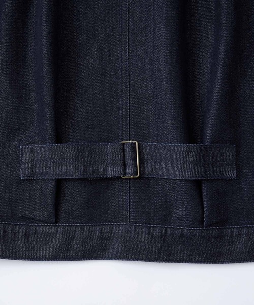 MONO-MART LADY'S（モノマートレディース）の「ビッグシルエットシンチバックデザインデニムジャケット（デニムジャケット・レディース・ネイビー/アイボリー/ブラック/ブルー/グレー/サックスブルー・FREE）」の14枚目の写真