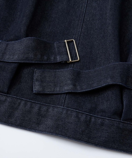 MONO-MART LADY'S（モノマートレディース）の「ビッグシルエットシンチバックデザインデニムジャケット（デニムジャケット・レディース・ネイビー/アイボリー/ブラック/ブルー/グレー/サックスブルー・FREE）」の15枚目の写真