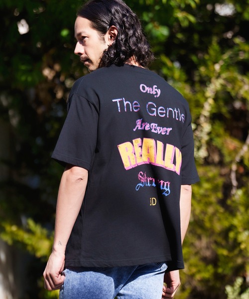 CAMBIO(カンビオ)の「mt8297- ビッグシルエットプリントTシャツ(famous quoteバッグ)(Tシャツ/カットソー・メンズ・ネイビー/ホワイト/ブラック・XL/M/S/L)」の22枚目の写真