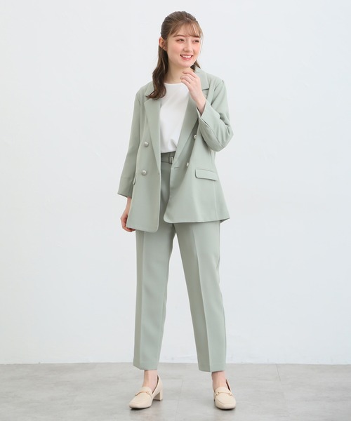 Honeys(ハニーズ)の「8分袖ダブルゆるテーラードジャケット(テーラードジャケット・レディース・ミント/ブラック/グレイッシュベージュ/ネイビー系/ネイビー・L/M/LL/S)」の19枚目の写真