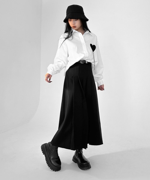 LVEU.（ラブユ.）の「【LVEU.】ハート刺繍デザインシャツ / トップス シャツ ブラウス オーバー 長袖 羽織 ハート 刺繍 レギュラー ホワイト ブルー パープル ZOZOTOWN限定（シャツ/ブラウス・レディース・ホワイト/ブルー/パープル・FREE）」の19枚目の写真