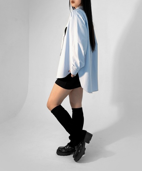 LVEU.（ラブユ.）の「【LVEU.】ハート刺繍デザインシャツ / トップス シャツ ブラウス オーバー 長袖 羽織 ハート 刺繍 レギュラー ホワイト ブルー パープル ZOZOTOWN限定（シャツ/ブラウス・レディース・ホワイト/ブルー/パープル・FREE）」の22枚目の写真