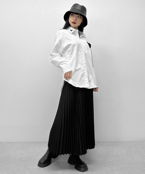 LVEU.（ラブユ.）の「【LVEU.】ハート刺繍デザインシャツ / トップス シャツ ブラウス オーバー 長袖 羽織 ハート 刺繍 レギュラー ホワイト ブルー パープル ZOZOTOWN限定（シャツ/ブラウス・レディース・ホワイト/ブルー/パープル・FREE）」の7枚目の写真