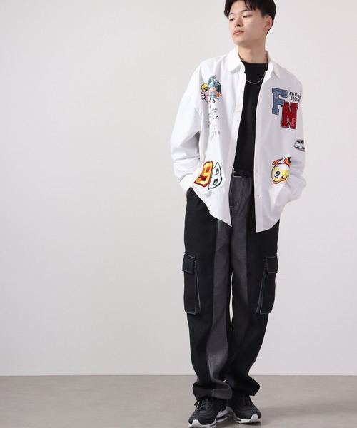 A.T,C in the attic homme（エーティーシーインジアティックオム）の「ATC in the attic homme ワッペンビッグシャツ（シャツ/ブラウス・メンズ・ブラック/ホワイト・L/M）」の22枚目の写真