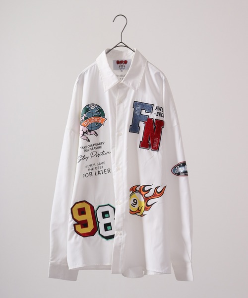 A.T,C in the attic homme（エーティーシーインジアティックオム）の「ATC in the attic homme ワッペンビッグシャツ（シャツ/ブラウス・メンズ・ブラック/ホワイト・L/M）」の3枚目の写真