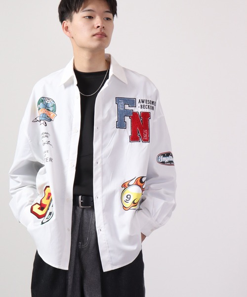 A.T,C in the attic homme（エーティーシーインジアティックオム）の「ATC in the attic homme ワッペンビッグシャツ（シャツ/ブラウス・メンズ・ブラック/ホワイト・L/M）」の17枚目の写真