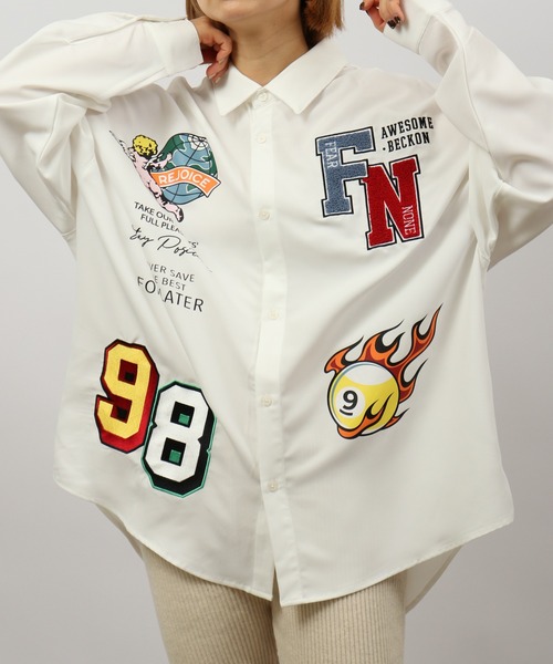 A.T,C in the attic homme（エーティーシーインジアティックオム）の「ATC in the attic homme ワッペンビッグシャツ（シャツ/ブラウス・メンズ・ブラック/ホワイト・L/M）」の11枚目の写真