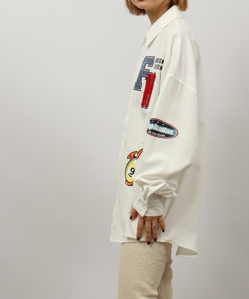 A.T,C in the attic homme（エーティーシーインジアティックオム）の「ATC in the attic homme ワッペンビッグシャツ（シャツ/ブラウス・メンズ・ブラック/ホワイト・L/M）」の13枚目の写真