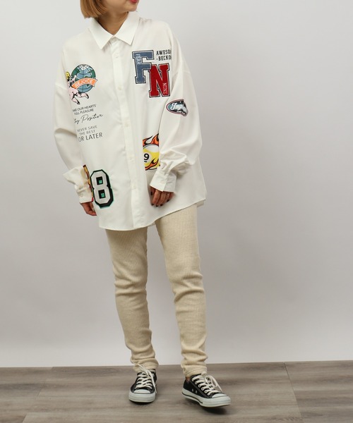 A.T,C in the attic homme（エーティーシーインジアティックオム）の「ATC in the attic homme ワッペンビッグシャツ（シャツ/ブラウス・メンズ・ブラック/ホワイト・L/M）」の15枚目の写真