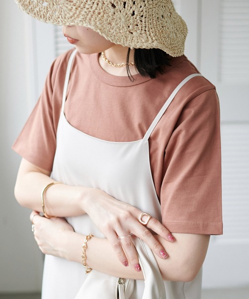 DISCOAT（ディスコート）の「USコットンクルーネックTシャツ（Tシャツ/カットソー・レディース・ブラック系その他/オフホワイト/ピンク/ブラウン/ライトグレー/ブラック・MEDIUM/LARGE）」の5枚目の写真