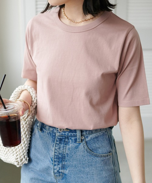 DISCOAT（ディスコート）の「USコットンクルーネックTシャツ（Tシャツ/カットソー・レディース・ブラック系その他/オフホワイト/ピンク/ブラウン/ライトグレー/ブラック・MEDIUM/LARGE）」の6枚目の写真