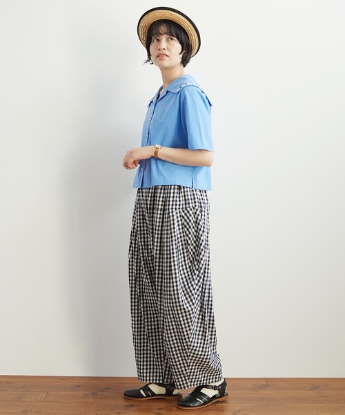 bulle de savon（ビュルデサボン）の「4つ花刺繍 開衿ブラウス（シャツ