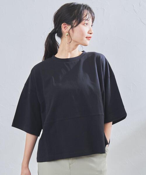 coen(コーエン)の「梨地リラックスワイドTシャツ(Tシャツ/カットソー・レディース・ブラック/ネイビー/ライトブルー/オフホワイト・M/L)」の11枚目の写真