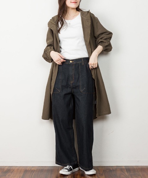 atONE(アットワン)の「atONE ボーイッシュペインターパンツ(デニムパンツ・レディース・ネイビー/ブルー/ワンウォッシュ・L/LL/3L/4L/M)」の20枚目の写真