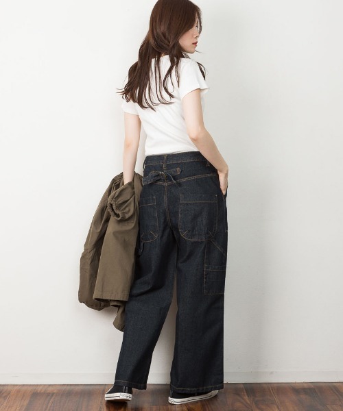 atONE(アットワン)の「atONE ボーイッシュペインターパンツ(デニムパンツ・レディース・ネイビー/ブルー/ワンウォッシュ・L/LL/3L/4L/M)」の22枚目の写真
