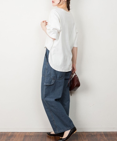 atONE(アットワン)の「atONE ボーイッシュペインターパンツ(デニムパンツ・レディース・ネイビー/ブルー/ワンウォッシュ・L/LL/3L/4L/M)」の13枚目の写真