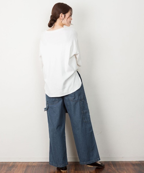 atONE(アットワン)の「atONE ボーイッシュペインターパンツ(デニムパンツ・レディース・ネイビー/ブルー/ワンウォッシュ・L/LL/3L/4L/M)」の15枚目の写真