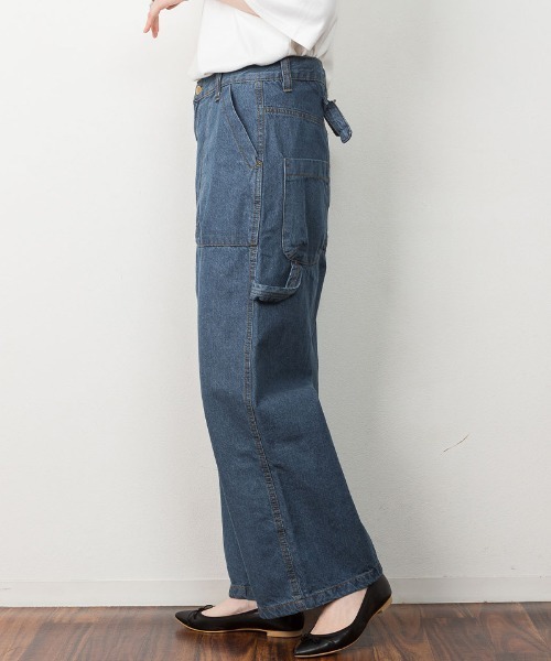 atONE(アットワン)の「atONE ボーイッシュペインターパンツ(デニムパンツ・レディース・ネイビー/ブルー/ワンウォッシュ・L/LL/3L/4L/M)」の10枚目の写真