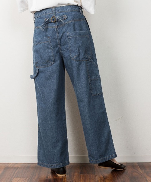 atONE(アットワン)の「atONE ボーイッシュペインターパンツ(デニムパンツ・レディース・ネイビー/ブルー/ワンウォッシュ・L/LL/3L/4L/M)」の11枚目の写真