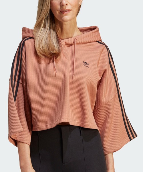 adidas(アディダス)の「アディカラー クラシックス ワッフル クロップ パーカー / アディダスオリジナルス adidas Originals(パーカー・レディース・ブルー/ブラウン・LARGE/MEDIUM/SMALL/X-LARGE/X-SMALL/XX-LARGE)」の13枚目の写真