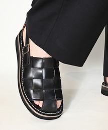 EARLE（アール）の「EARLE アール / Wide woven sandals ワイドウーヴンレザーサンダル サボサンダル / ER3303（サンダル）」