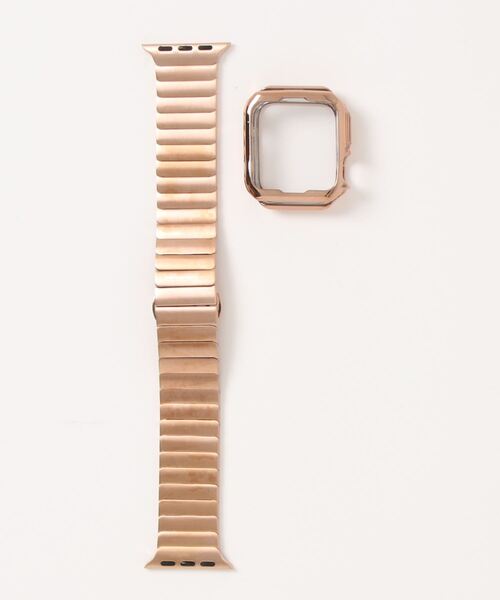 SiNCERE(シンシア)の「Apple Watch Band/アップルウォッチバンド ステンレスベルト TPUケース付〈40-41mm、44-45mm用〉(デジタル腕時計・メンズ・ゴールド/ブラック/ピンクゴールド/シルバー・M/L)」の4枚目の写真