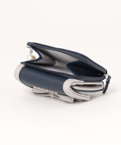 pom ponette junior（ポンポネットジュニア）の「合皮リボンミニ財布（財布・キッズ・ライトブルー/ネイビー・FREE）」の4枚目の写真