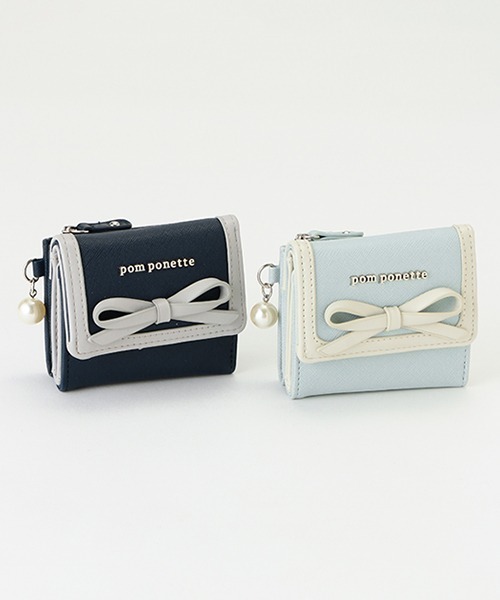 pom ponette junior（ポンポネットジュニア）の「合皮リボンミニ財布（財布・キッズ・ライトブルー/ネイビー・FREE）」の15枚目の写真