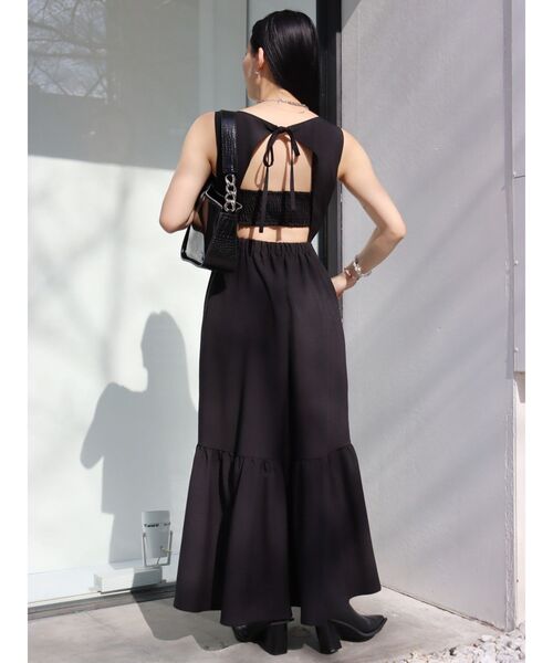 EVRIS(エヴリス)の「バックシャーリングロングワンピース(ワンピース・レディース・ホワイト/ブラック・FREE)」の9枚目の写真