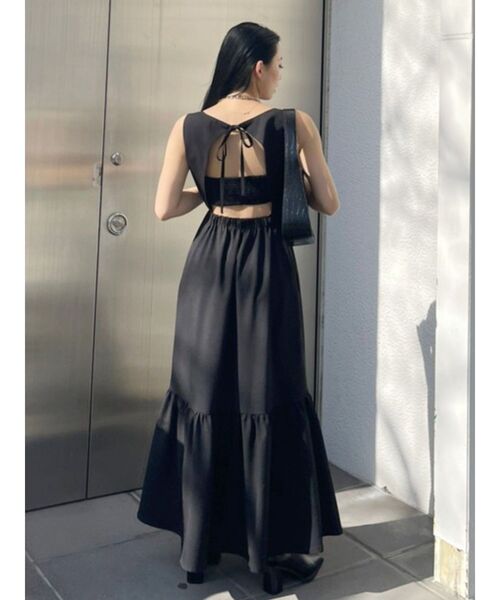 EVRIS(エヴリス)の「バックシャーリングロングワンピース(ワンピース・レディース・ホワイト/ブラック・FREE)」の21枚目の写真