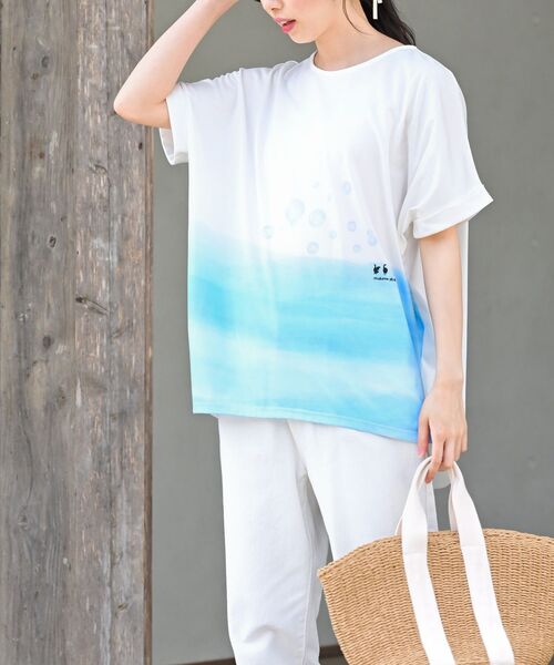 rps（アールピーエス）の「しゃぼん玉ワイドＴシャツ（Tシャツ/カットソー・レディース・イエロー/ブルー/グリーン・フリー）」の13枚目の写真