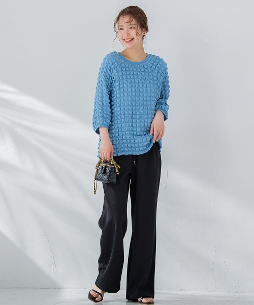 VICKY(ビッキー)の「【毎年人気!ビッキー定番/新色登場】らくらくワイドパンツ《洗濯機で洗える》(スラックス・レディース・ブルー/レッド/ホワイト/ブラック/イエロー/カーキ・M)」の18枚目の写真