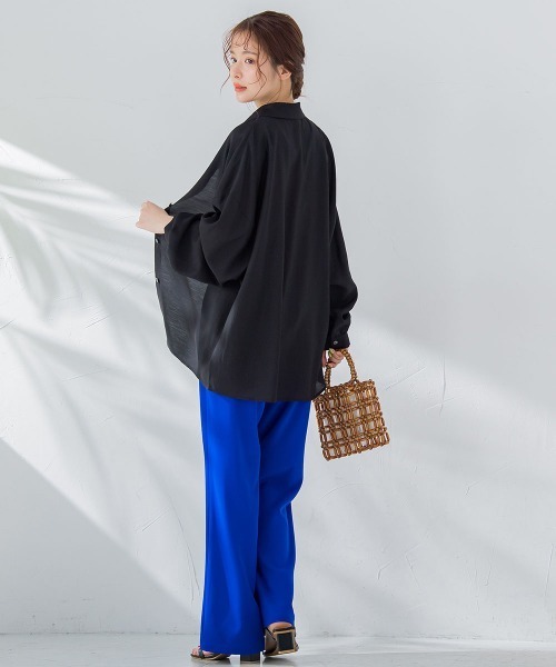 VICKY(ビッキー)の「【毎年人気!ビッキー定番/新色登場】らくらくワイドパンツ《洗濯機で洗える》(スラックス・レディース・ブルー/レッド/ホワイト/ブラック/イエロー/カーキ・M)」の15枚目の写真