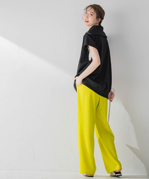 VICKY(ビッキー)の「【毎年人気!ビッキー定番/新色登場】らくらくワイドパンツ《洗濯機で洗える》(スラックス・レディース・ブルー/レッド/ホワイト/ブラック/イエロー/カーキ・M)」の21枚目の写真