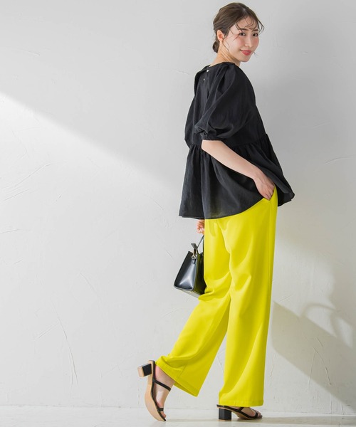 VICKY(ビッキー)の「【毎年人気!ビッキー定番/新色登場】らくらくワイドパンツ《洗濯機で洗える》(スラックス・レディース・ブルー/レッド/ホワイト/ブラック/イエロー/カーキ・M)」の11枚目の写真