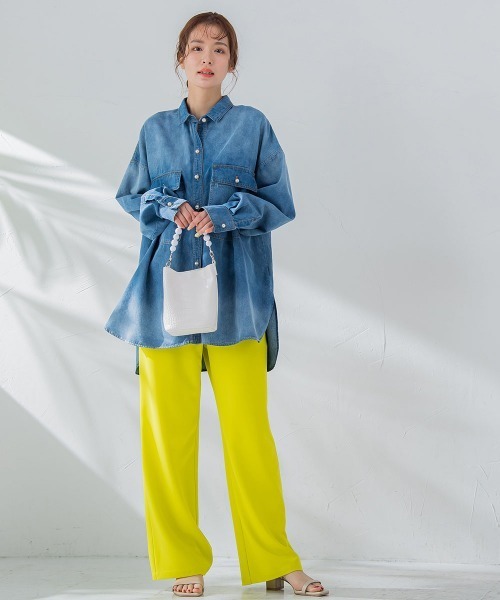 VICKY(ビッキー)の「【毎年人気!ビッキー定番/新色登場】らくらくワイドパンツ《洗濯機で洗える》(スラックス・レディース・ブルー/レッド/ホワイト/ブラック/イエロー/カーキ・M)」の17枚目の写真