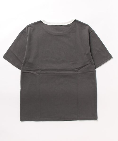 Lugnoncure（ルノンキュール）の「【Disney】ミッキー/リンガーTシャツ（Tシャツ/カットソー・レディース・オフホワイト/ベージュ/チャコール・ﾌﾘ-）」の12枚目の写真