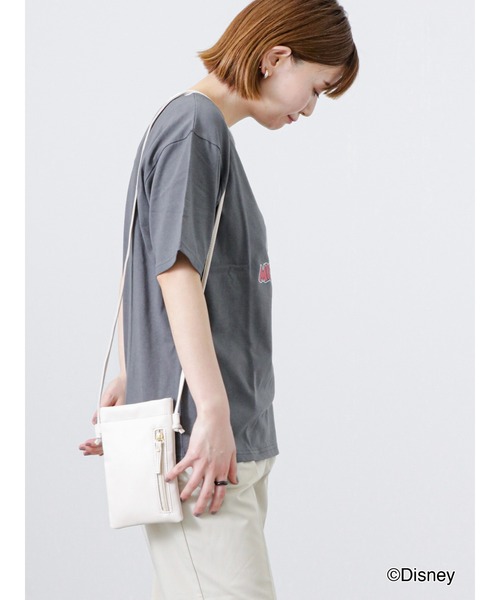 Lugnoncure（ルノンキュール）の「【Disney】ミッキー/リンガーTシャツ（Tシャツ/カットソー・レディース・オフホワイト/ベージュ/チャコール・ﾌﾘ-）」の9枚目の写真