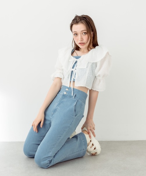 OLIVE des OLIVE（オリーブデオリーブ）の「リボンリボンブラウス　1031040400（シャツ/ブラウス・レディース・アイボリー/オフホワイト/レオパード・FREE）」の9枚目の写真